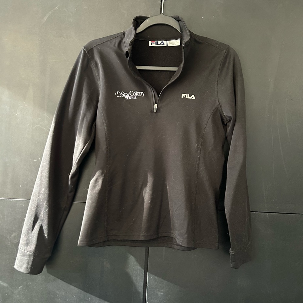Fila Sea Colony Black Long-Sleeve Top Size Small